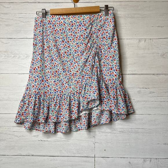 Rails Skirt Womens Size Medium Lara Wild Daisies Floral High Low Ruffle Hem Mini - Picture 1 of 16